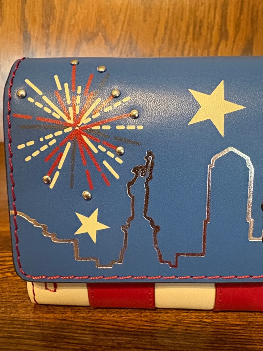 NWT-Radley London-Large Flap Over Wallet-Fireworks & Stripes-Cobalt-$148 - Picture 5 of 16